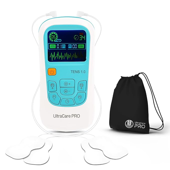 TENS 1.0 TENS Machine for Pain Relief, Physiotherapy Massager, 25 Modes, 50 Intensity Levels, Rechargeable, Dual Channel, Muscle/Nerve Stimulator, White