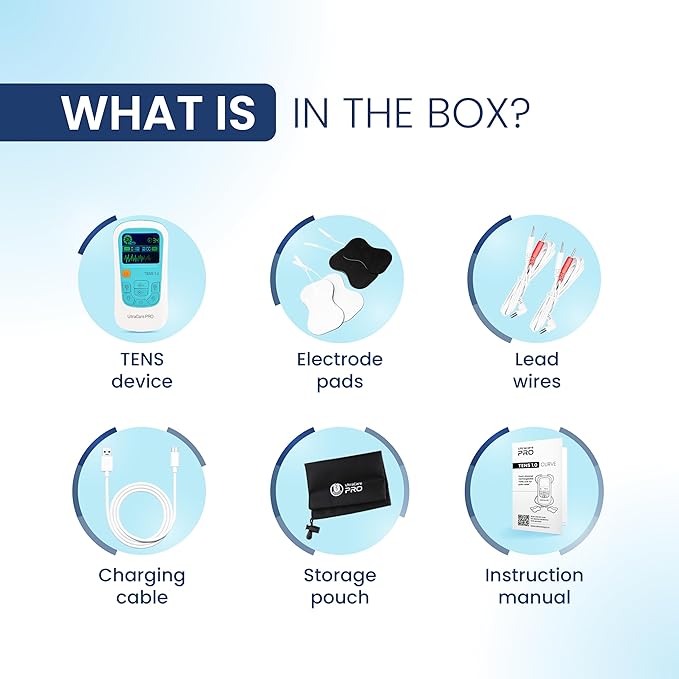 TENS 1.0 TENS Machine for Pain Relief, Physiotherapy Massager, 25 Modes, 50 Intensity Levels, Rechargeable, Dual Channel, Muscle/Nerve Stimulator, White