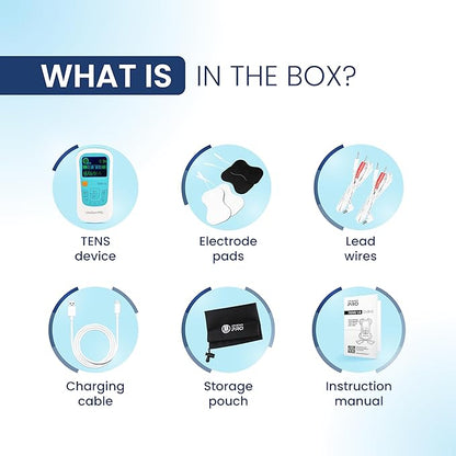 TENS 1.0 TENS Machine for Pain Relief, Physiotherapy Massager, 25 Modes, 50 Intensity Levels, Rechargeable, Dual Channel, Muscle/Nerve Stimulator, White